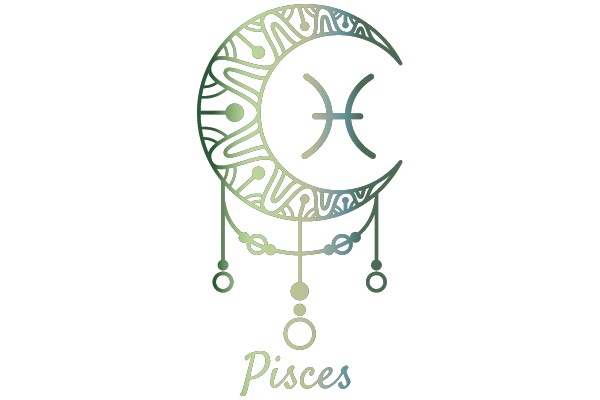 Stylized Astrological Sign for Pisces with a Modern Twist