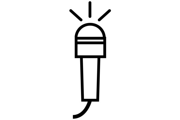 Simplistic Line Drawing of a Microphone with a Light Bulb