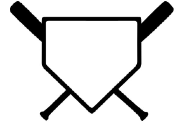 Simplistic Icon of a Baseball Bat and Glove