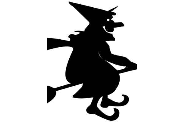 Silhouette of a Wizard with a Cane