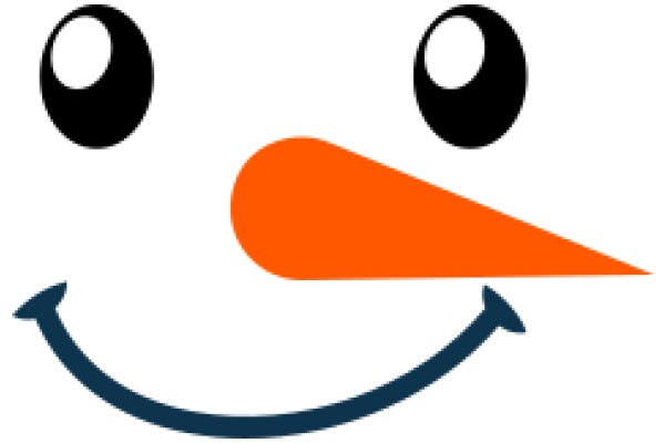 Smiling Cartoon Character with Orange Nose and Blue Mouth