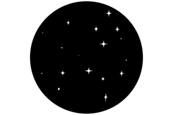 Astronomical Illustration: A Black Circle with White Stars