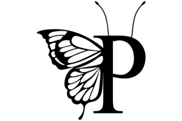 Stylized Butterfly Logo with Letter 'P'