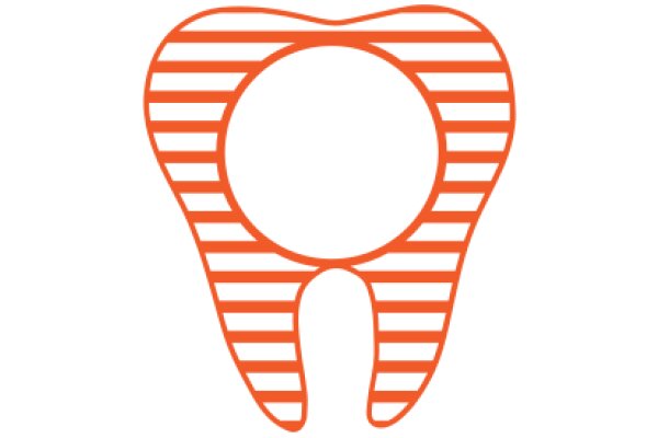 Vivid Orange and White Striped Tooth Icon