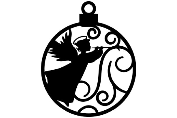 Angelic Christmas Ornament: A Silhouette of an Angel Playing a Flute