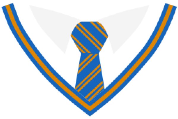 Stylish Tie Design with Blue and Orange Stripes