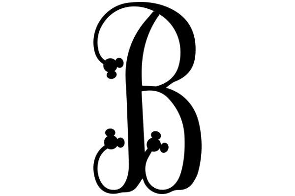 Stylized Black Letter 'B' with Decorative Elements