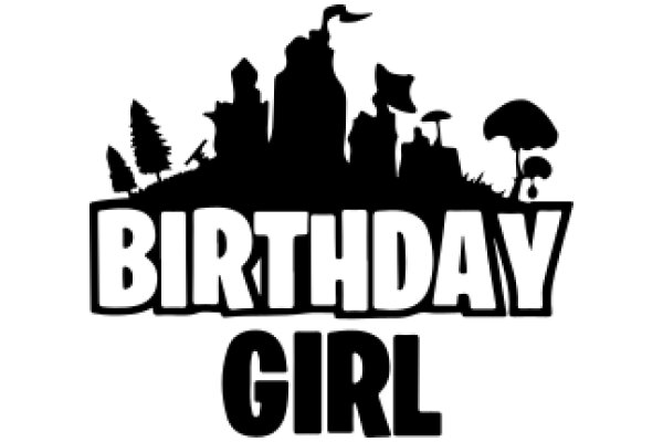 Birthday Girl: A Silhouette of a Cityscape with the Text 'Birthday Girl'