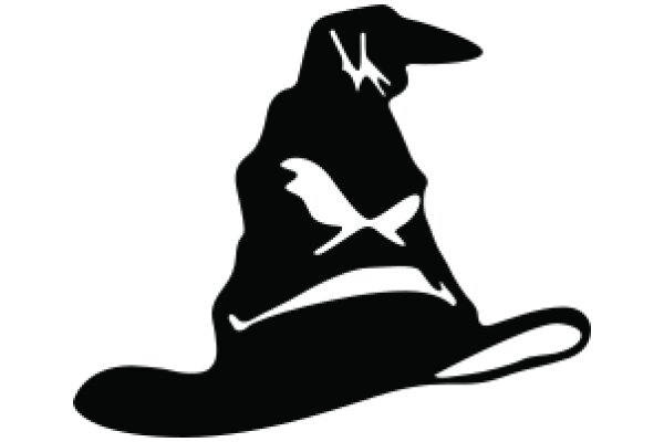 Silhouette of a Wizard's Hat with a Star and a Bird