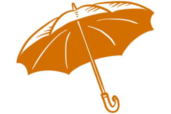 A Vibrant Orange Umbrella with a Handle