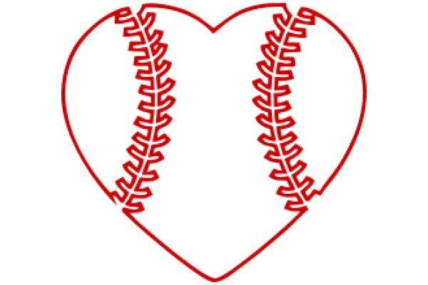 Red Stitched Heart with Baseball Stitches