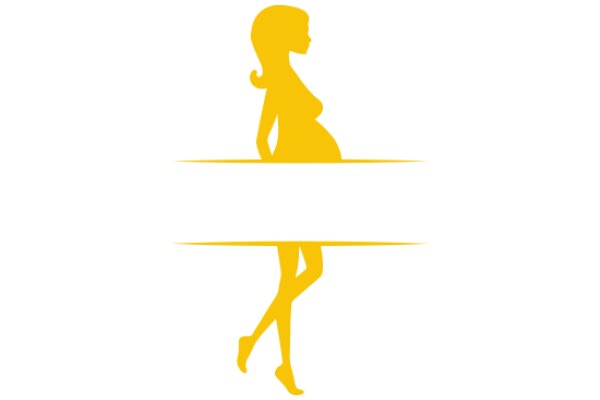 Pregnant Woman Silhouette with Yellow Outline