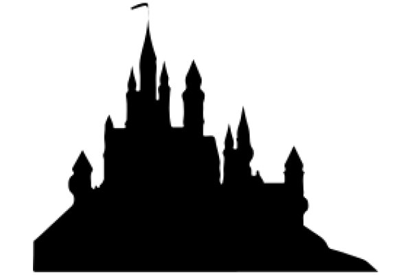 A Silhouette of a Castle on a White Background