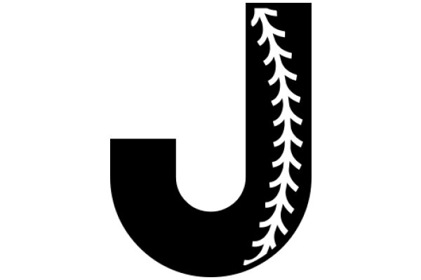 A Logo of a Letter 'J' with a Baseball Stitch Design