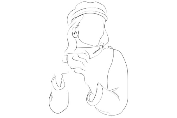 A Sketch of a Person with a Hat and a Cigarette