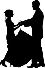 A Silhouette of a Couple's First Dance