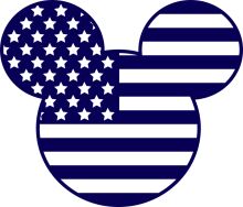 Stylish Mickey Mouse Ear Logo with American Flag Design