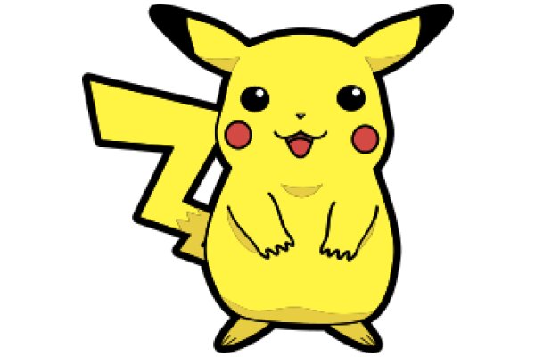 Pikachu's Playful Pose: A Cute Cartoon Character