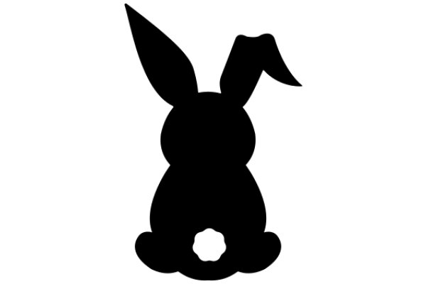 A Silhouette of a Bunny in a White Background