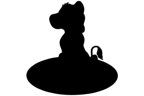 Silhouette of a Dog with a Leash