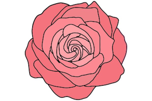 A Vibrant Pink Rose Illustration